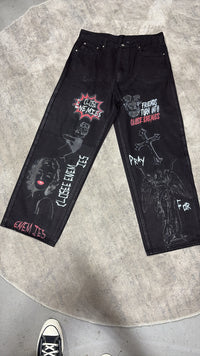Graphic "Baggy" Denim Black