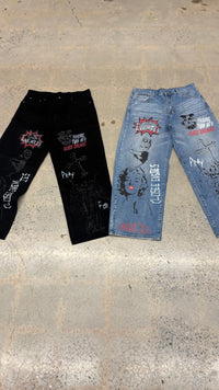 Graphic "Baggy" Denim Black
