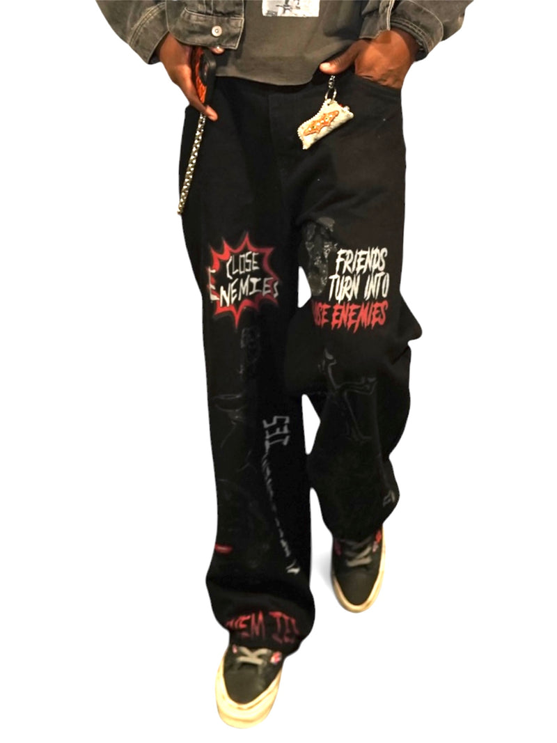 Graphic "Baggy" Denim Black